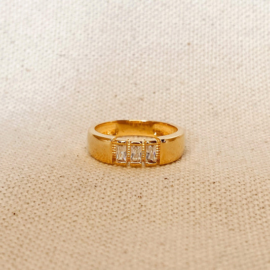 Chunky Trio Baguette Ring